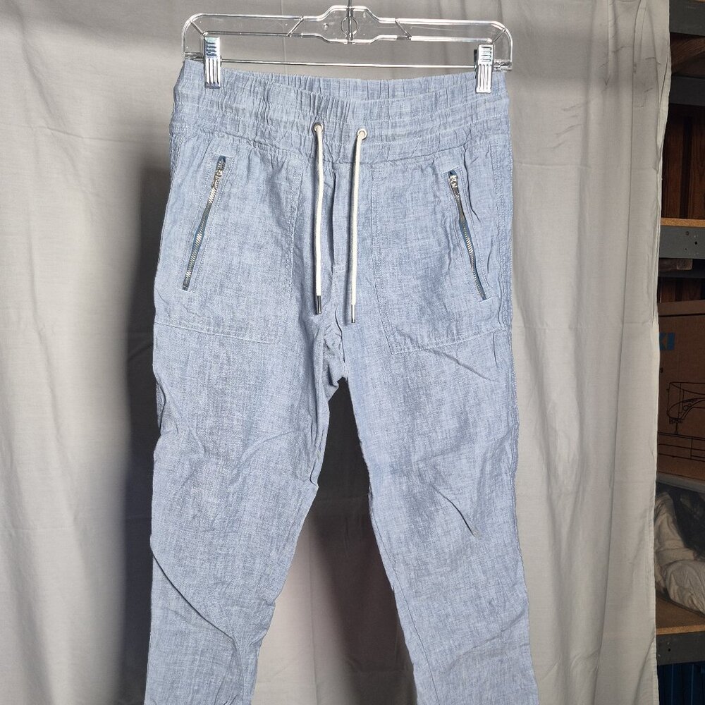 Women's Athleta Linen Jogger Pants with Zipper Pockets. Size 4P
